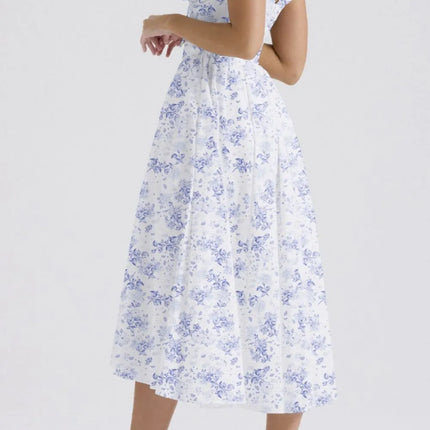 Floral V-Neck Sleeveless Midi Dress with Pockets - Image 11