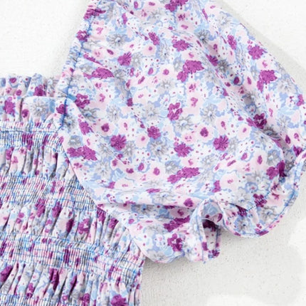 Tiered Floral Shirred High Waist Maxi Dress - Image 12