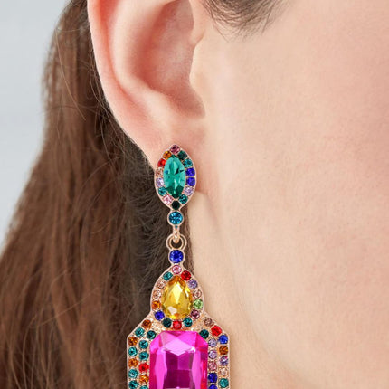 Alloy Rhinestone Dangle Earrings - Image 1
