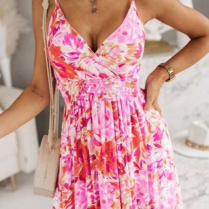 Smocked Printed Surplice Maxi Cami Dress - Image 6
