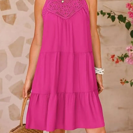 Ruffled Hem Lace Sleeveless Dress - Image 11