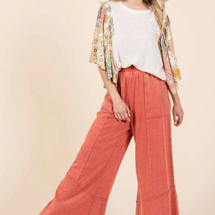 Mittoshop Mineral Wash Wide Flared Leg Pants - Image 5