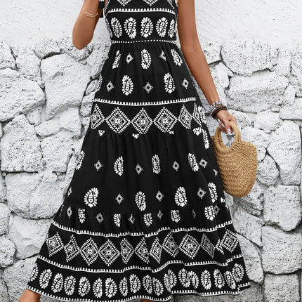 Printed Square Neck Maxi Cami Dress - Image 1