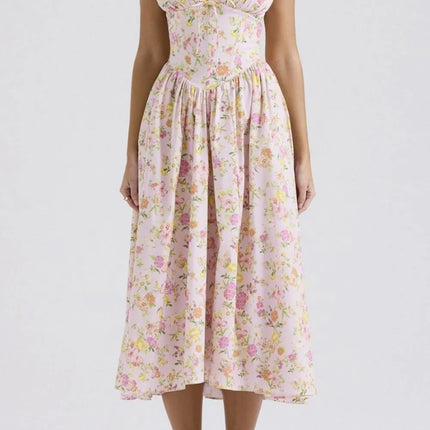 Floral V-Neck Sleeveless Midi Dress with Pockets - Image 13