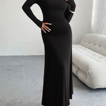 Devine Ruched Long Sleeve Maxi Dress - Image 6