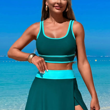 Scoop Neck Top and Skort Swim Set - Image 11