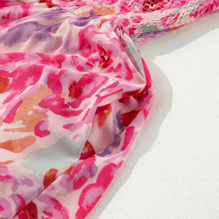 Floral Print Shirred One Shoulder Maxi Dress - Image 9