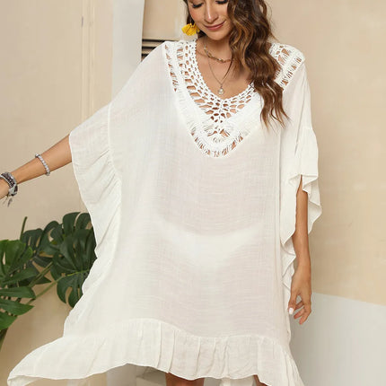 Cutout Ruffled Half Sleeve Cover-Up - Image 6