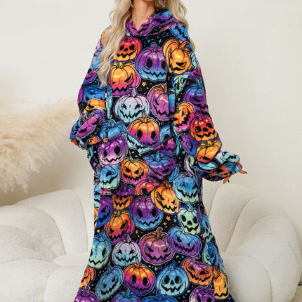 Fuzzy Pocketed Long Sleeve Hooded Lounge Dress - Image 6