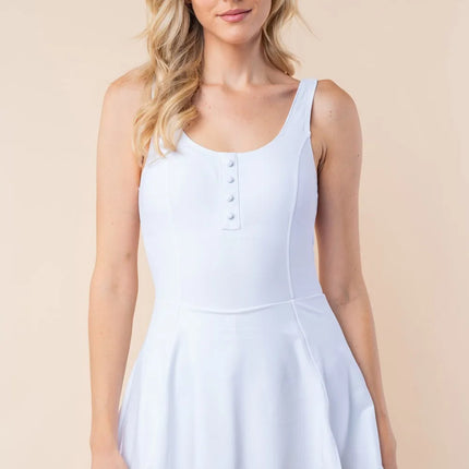 White Birch Sleeveless Performance Knit Swim Dress - Image 4
