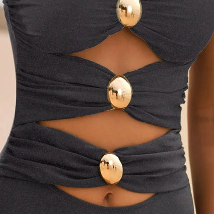 Cutout Ruched Sweetheart Neck One-Piece Swimwear - Image 3