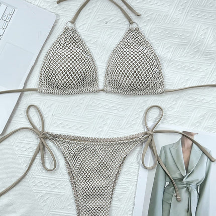 Halter Neck Tie Back Bikini Set - Image 3