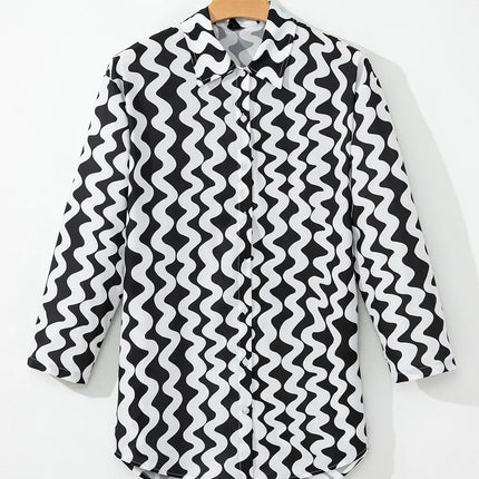Button Down Contrast Striped Cover-Up - Image 6