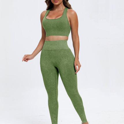 Scoop Neck Wide Strap Top and Pants Active Set - Image 10