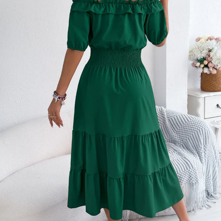 Smocked Off-Shoulder Tiered Dress - Image 9