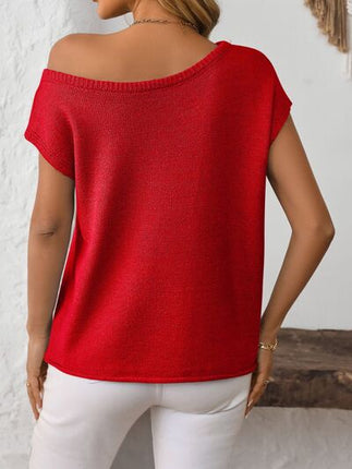 Mandy Boat Neck Short Sleeve Knit Top - Image 9
