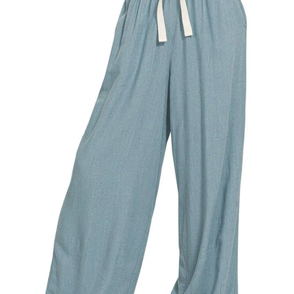 Zenana Linen Drawstring Pants - Image 1