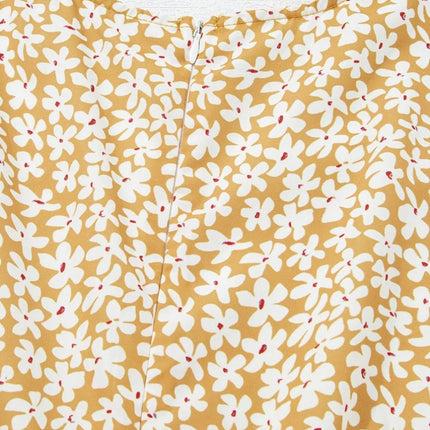 Floral Short Sleeve Surplice Frilly Tiered Mini Dress - Image 10