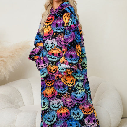 Fuzzy Pocketed Long Sleeve Hooded Lounge Dress - Image 3