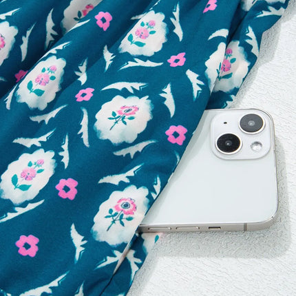 Printed Tie Neck Ruffled Cap Sleeve Dress - Image 13