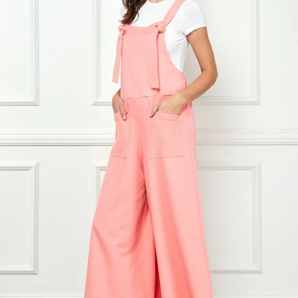 Veveret Wide Strap French Terry Overalls - Image 2