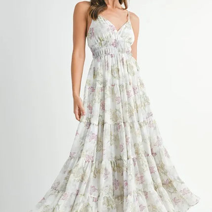 MABLE Floral Print Tiered Cami Maxi Dress - Image 1