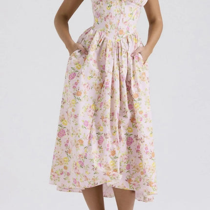 Floral V-Neck Sleeveless Midi Dress with Pockets - Image 14
