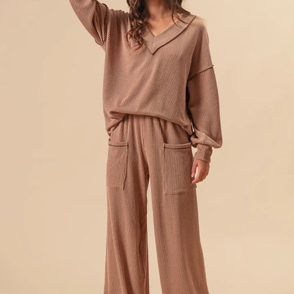 BiBi 2tone Cord Rib Waist Band Side Pocket Pants - Image 5