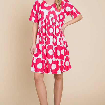 BOMBOM Flower Print Ruched Dress - Image 5