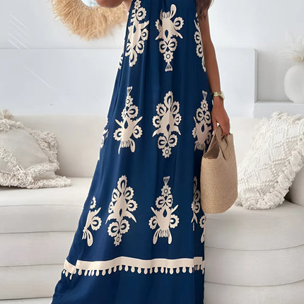 Printed Spaghetti Strap Sleeveless Maxi Dress - Image 7