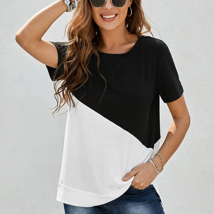 Two-Tone Round Neck Tee - Image 4