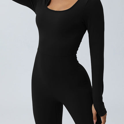 Twisted Backless Long Sleeve Jumpsuit - Image 3