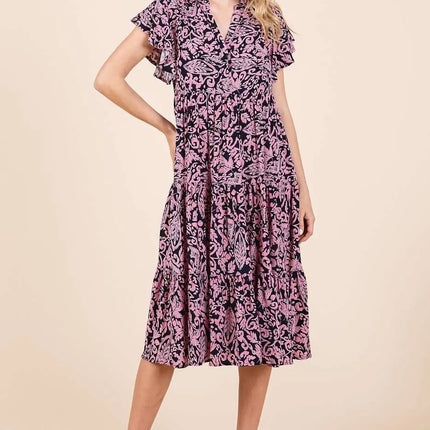 Mittoshop Abstract Print Ruffle Tier Midi Dress - Image 2
