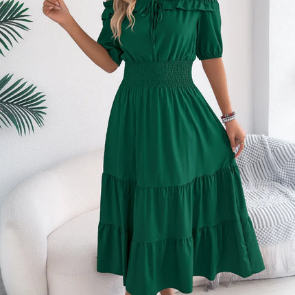 Smocked Off-Shoulder Tiered Dress - Image 7