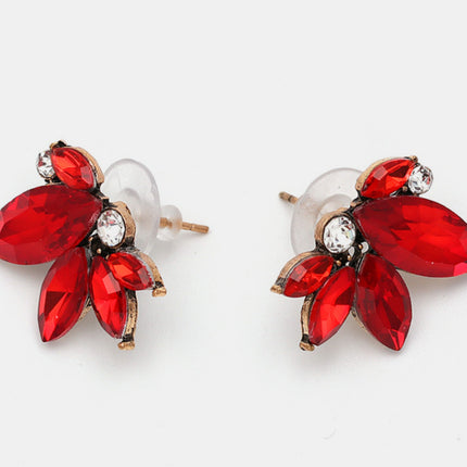Alloy Rhinestone Flower Stud Earrings - Image 2