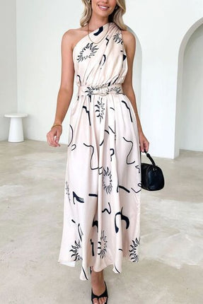 Ruched Printed Single Shoulder Dress - Image 8