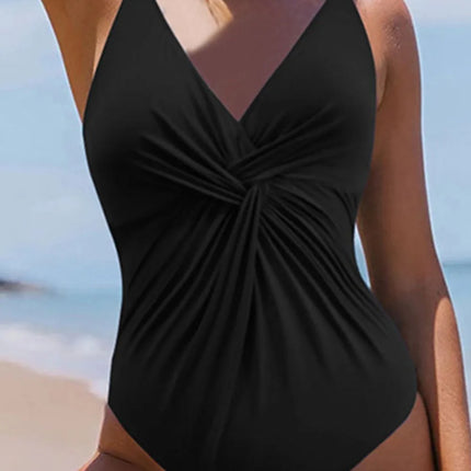 Twisted Crisscross V-Neck One-Piece Swimwear - Image 3