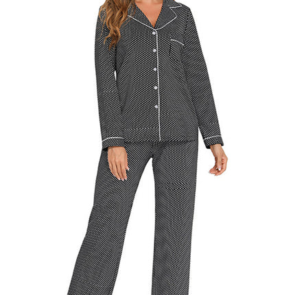 Collared Neck Loungewear Set with Pocket - Image 5