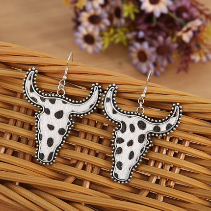 Alloy Animal Print Cow Head Earrings - Image 7