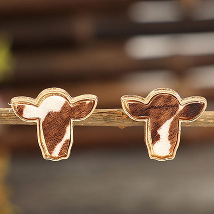 Bull Head Alloy Stud Earrings - Image 2