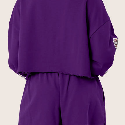 Double Take Sequin Bow Cropped Top and Shorts Set - Image 4