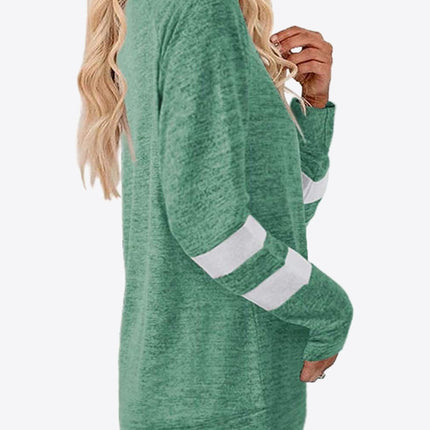 Striped Contrast Raglan Sleeve Top - Image 14