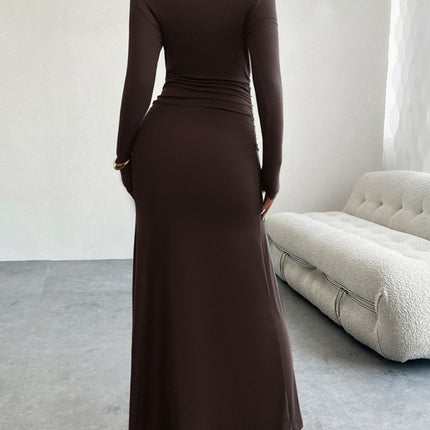 Devine Ruched Long Sleeve Maxi Dress - Image 10