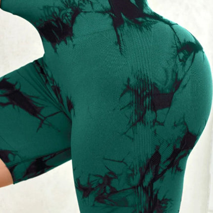 Tie-Dye High Waist Active Shorts - Image 2