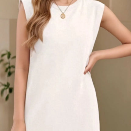 Full Size Slit Round Neck Sleeveless Maxi Tank Dress Plus Size - Image 26