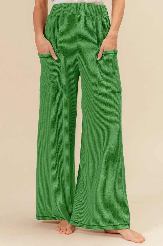 BiBi 2tone Cord Rib Waist Band Side Pocket Pants