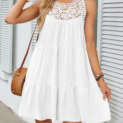 Ruffled Hem Lace Sleeveless Dress - Image 3