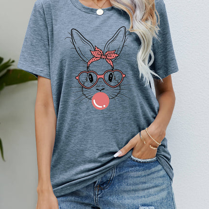 Easter Bunny Graphic Round Neck T-Shirt - Image 4
