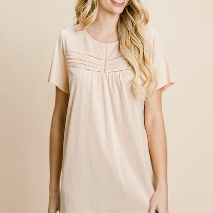 Cotton Bleu by Nu Label Eyelet Round Neck Short Sleeve T-Shirt - Image 4