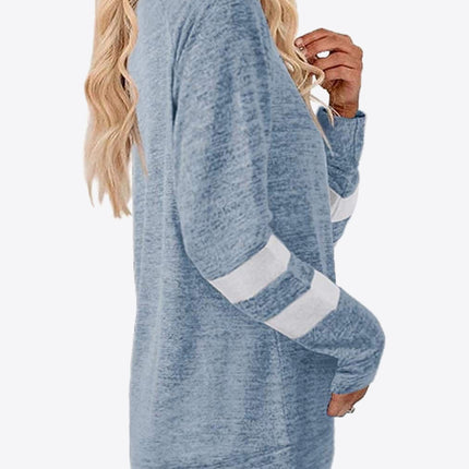 Striped Contrast Raglan Sleeve Top - Image 3